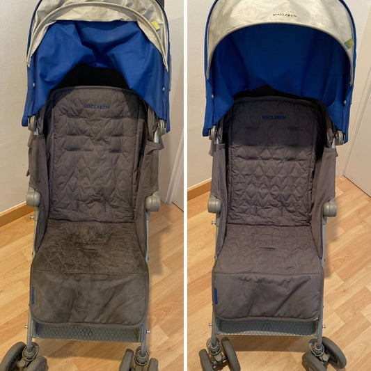 Antes y después: lavado de cochecito de bebé