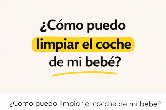 Imagen tipográfica con fondo claro y texto en negro y amarillo explicando cómo limpiar el cochecito de bebé correctamente dentro de una guía de limpieza de carritos infantiles.