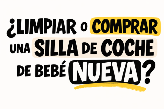 ¿Limpiar o comprar una silla de coche nueva?  ¿Tu silla de coche está sucia o con manchas? Descubre cuándo merece la pena limpiarla y cuándo es mejor comprar una nueva.